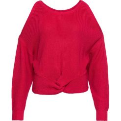 Sweter bonprix czerwień granatu. Czerwone swetry damskie bonprix, bez wzorów, bez rękawów, bez kaptura. Za 79,99 zł.