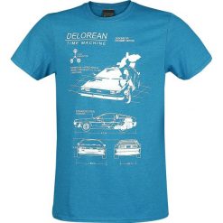 T-shirty męskie: Powrót do przyszłości Delorean Time Machine T-Shirt odcienie niebieskiego