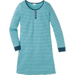 Koszula nocna, bawełna organiczna bonprix niebieskozielony - zielony w paski. Niebieskie koszule nocne damskie marki bonprix, w paski, z bawełny, bez rękawów. Za 69,99 zł.