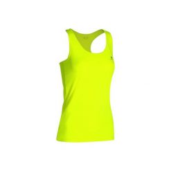 Top fitness kardio MY TOP 100 damski. Żółte topy sportowe damskie marki DOMYOS, z elastanu, na fitness i siłownię. Za 19,99 zł.