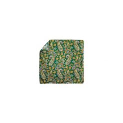 ZIelona jedwabna poszetka w żółty paisley EJ3. Żółte poszetki męskie Adam Collection - Krawaty i dodatki, bez wzorów, z jedwabiu, casualowe. Za 58,50 zł.