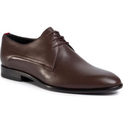 Półbuty HUGO - Appeal 50419898 10222256 01 Dark Brown 202. Pomarańczowe buty wizytowe męskie HUGO, ze skóry, bez zapięcia. Za 849,00 zł.