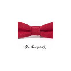 MUCHA Lniana#2. Czerwone muszki męskie marki B.muszyński, w paski, eleganckie. Za 70,00 zł.