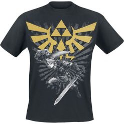 The Legend Of Zelda Triforce Link T-Shirt czarny. Czarne koszulki męskie The Legend Of Zelda, l, z nadrukiem, militarne, bez kołnierzyka. Za 74,90 zł.