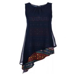 Topy damskie: Desigual Top Damski Xs Ciemny Niebieski