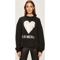 Love Moschino - Bluza. Czarne bluzy damskie Love Moschino, m, z nadrukiem, z elastanu, bez rękawów, bez kaptura. W wyprzedaży za 499,90 zł.