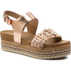 Espadryle BULLBOXER - 886028F2L Rose Gold. Różowe espadryle damskie marki Bullboxer, z aplikacjami, ze skóry, bez obcasa. Za 259,00 zł.