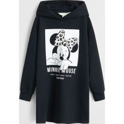 Mango Kids - Sukienka dziecięca Feline 1101-64 cm. Czarne sukienki dziewczęce Mango Kids, z nadrukiem, z bawełny, casualowe, z długim rękawem, długie, maxi, proste. Za 99,90 zł.