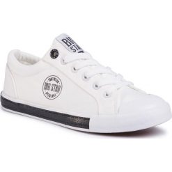 Trampki BIG STAR - FF274228 White. Białe półbuty damskie BIG STAR, na co dzień, bez wzorów, z gumy, retro, bez obcasa, na płaskiej podeszwie, bez zapięcia. Za 119,00 zł.