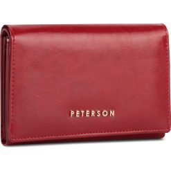 Duży Portfel Damski PETERSON - 450-14-03-01 Czerwony. Czerwone portfele damskie Peterson, bez wzorów, ze skóry. Za 139,00 zł.