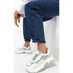 Biało-Zielone Sneakersy Shyess. Białe sneakersy damskie Born2be. Za 109,99 zł.