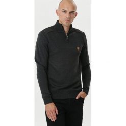 Szary Golf Bakewell. Szare bluzy męskie Born2be, xl, z aplikacjami, z jeansu, klasyczne, z golfem. Za 59,99 zł.