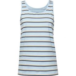 Top w kolorze błękitnym. Niebieskie bluzki damskie Esprit Woman, m, w paski, z bawełny, z okrągłym kołnierzem. W wyprzedaży za 34,95 zł.