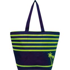 Torba plażowa "Bahia" w kolorze granatowo-żółtym - 35 x 58 x 23 cm. Niebieskie torby damskie na zakupy Le Comptoir de la Plage, z tworzywa sztucznego. W wyprzedaży za 38,95 zł.