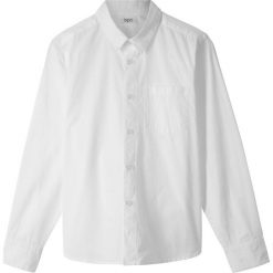 Koszula Slim Fit bonprix biały. Białe koszule chłopięce bonprix, bez wzorów, eleganckie, bez kołnierzyka, z długim rękawem, długie. Za 37,99 zł.