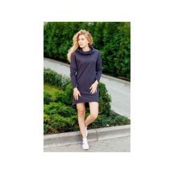 Bluzo-sukienka CRISTINA. Czarne sukienki damskie Martino demi, na spotkanie biznesowe, s, bez wzorów, z elastanu, z kapturem, z długim rękawem, długie, maxi. Za 399,00 zł.