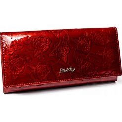 PORTFEL DAMSKI SKÓRZANY RFID SKÓRA NATURALNA DUŻY. Czerwone portfele damskie ROVICKY, bez wzorów, ze skóry. Za 99,90 zł.