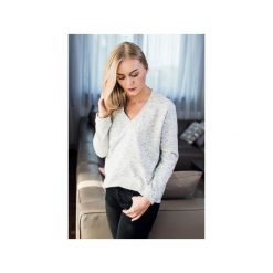 Bluza Basic V-neck Melange. Białe bluzy damskie Hello rabbit, bez wzorów, z jeansu, bez rękawów, bez kaptura. Za 199,00 zł.
