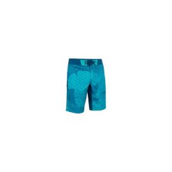 Spodenki surfing standardowe BS 500L Patchwork. Niebieskie koszulki męskie OLAIAN, l, bez wzorów, z poliesteru, klasyczne, bez kołnierzyka, bez rękawów. Za 79,99 zł.