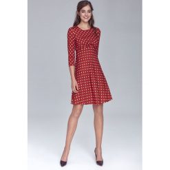 Sukienka damska w modne grochy. Sukienki damskie NIFE, na lato, xl, w grochy, z poliesteru, z okrągłym kołnierzem, bez rękawów, rozkloszowane. Za 219,00 zł.