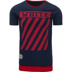 T-shirty męskie z nadrukiem: T-shirt męski z nadrukiem granatowy (rx2173)