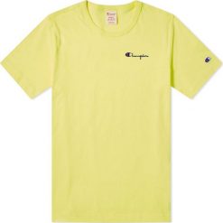 Champion Crewneck T-Shirt (211985-YS062). Żółte t-shirty męskie Champion, m, bez wzorów, z bawełny, bez kołnierzyka. Za 149,99 zł.