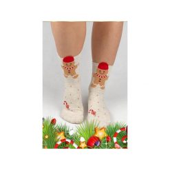 Skarpetki z piernikowym ciasteczkiem. Szare skarpetki damskie marki Candysox.pl. Za 30,00 zł.