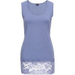 Top z koronką bonprix jasnoniebieski. Niebieskie topy damskie bonprix, w koronkowe wzory, z koronki. Za 54,99 zł.