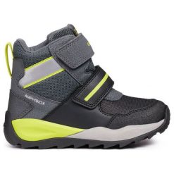 Geox Buty Zimowe Za Kostkę Chłopięce Orizont 28 Czarny. Czarne buty chłopięce zimowe marki Geox, z gumy, za kostkę. Za 369,00 zł.