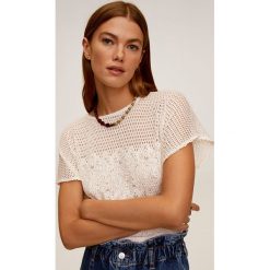 Mango - T-shirt Louise. Czarne bluzki damskie Mango, s, bez wzorów, z elastanu, casualowe, z okrągłym kołnierzem. Za 79,90 zł.