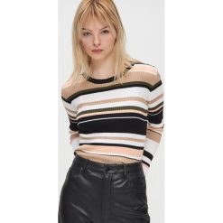 Prążkowany sweter - Biały. Białe swetry damskie Cropp, s, bez wzorów, prążkowane, bez rękawów, bez kaptura. Za 59,99 zł.