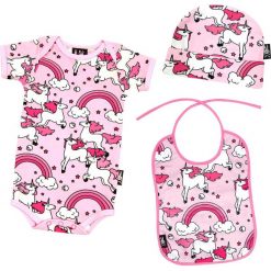 Śliniaki: Six Bunnies Rainbows Pink Komplet dziecięcy różowy