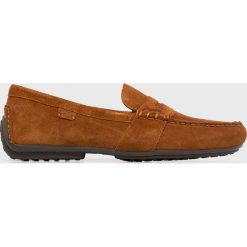 Polo Ralph Lauren - Mokasyny. Pomarańczowe mokasyny męskie Polo Ralph Lauren, bez wzorów, ze skóry, bez zapięcia. W wyprzedaży za 369,90 zł.