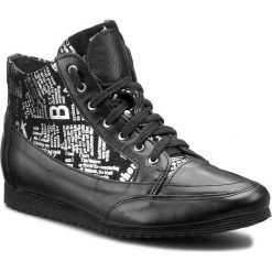 Sneakersy ROBERTO - 513 Cz.Lico/Sr.Gazeta. Czarne półbuty damskie Roberto, ze skóry. W wyprzedaży za 169,00 zł.