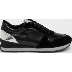 Trussardi Jeans - Buty. Czarne buty sportowe damskie Trussardi Jeans, bez wzorów, z jeansu, sportowe. W wyprzedaży za 499,90 zł.