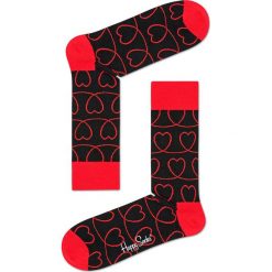 Happy Socks - Skarpetki I love you Gift Box (3-pak). Czerwone skarpetki damskie Happy Socks, bez wzorów. W wyprzedaży za 89,90 zł.