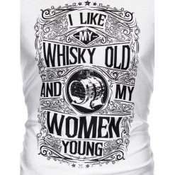 T-SHIRT MĘSKI Z NADRUKIEM S839 - BIAŁY. Białe t-shirty męskie z nadrukiem Ombre Clothing, m. Za 29,00 zł.
