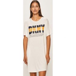 Dkny - Koszula nocna. Czarne piżamy damskie DKNY, s, z nadrukiem, z elastanu, z krótkim rękawem. W wyprzedaży za 239,90 zł.