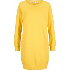 Sukienka dresowa bonprix żółty tulipan. Żółte sukienki damskie bonprix, bez wzorów, z dresówki, bez kołnierzyka, bez rękawów, tulipan. Za 54,99 zł.