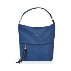 DAMSKA TOREBKA MILTON NAVY PALOMA. Niebieskie torebki klasyczne damskie Milton, w paski, ze skóry, klasyczne, na ramię, bez dodatków. Za 129,00 zł.