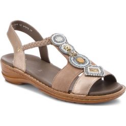Sandały ARA - 12-37275-07 Platin/Taupe. Żółte klapki damskie marki ara, bez wzorów, ze skóry, bez obcasa, na obcasie. Za 309,00 zł.