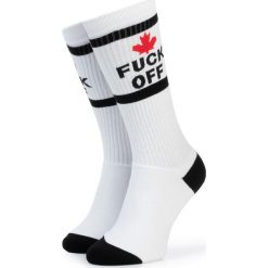 Skarpety Wysokie Męskie DSQUARED2 - Crew Socks DFV141570.11040 White/Black. Białe skarpetki męskie Dsquared2, bez wzorów, z bawełny. W wyprzedaży za 169,00 zł.
