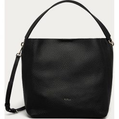 Furla - Torebka skórzana Grace. Czarne torby damskie na zakupy Furla, w paski, ze skóry, na ramię, duże, bez dodatków. Za 1649,00 zł.