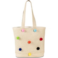Torba plażowa shopper bonprix beżowo-kolorowy. Brązowe torby damskie na zakupy bonprix, bez wzorów, eleganckie, bez dodatków. Za 99,99 zł.
