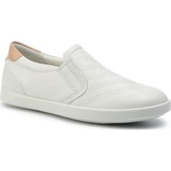 Tenisówki ECCO - Leisure 20504359529 White/Powder. Białe półbuty damskie ecco, na co dzień, bez wzorów, ze skóry, bez obcasa, na płaskiej podeszwie, bez zapięcia. W wyprzedaży za 319,00 zł.