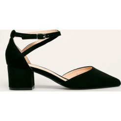 Answear - Czółenka Ideal Shoes. Czerwone czółenka damskie ANSWEAR, bez wzorów, z materiału, bez obcasa, na obcasie. Za 119,90 zł.