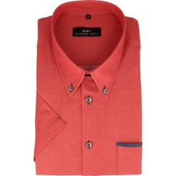 Koszula SERGIO slim 14-02-31. Pomarańczowe koszule męskie Giacomo Conti, na lato, m, bez wzorów, z bawełny, button down, z krótkim rękawem. Za 129,00 zł.