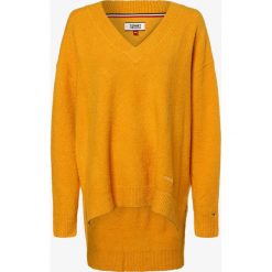 Tommy Jeans - Sweter damski, żółty. Żółte swetry damskie Tommy Jeans, bez wzorów, z jeansu, bez rękawów, bez kaptura. Za 449,95 zł.