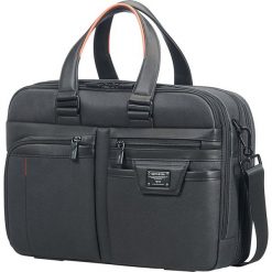 Torba w kolorze czarnym na laptopa - (S)42 x (W)31 x (G)18,5 cm. Czarne torby na laptopa Samsonite, w paski, z poliesteru. W wyprzedaży za 429,95 zł.