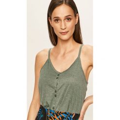 Roxy - Top. Zielone bluzki damskie Roxy, s, bez wzorów, z poliesteru, bez kołnierzyka. W wyprzedaży za 99,90 zł.